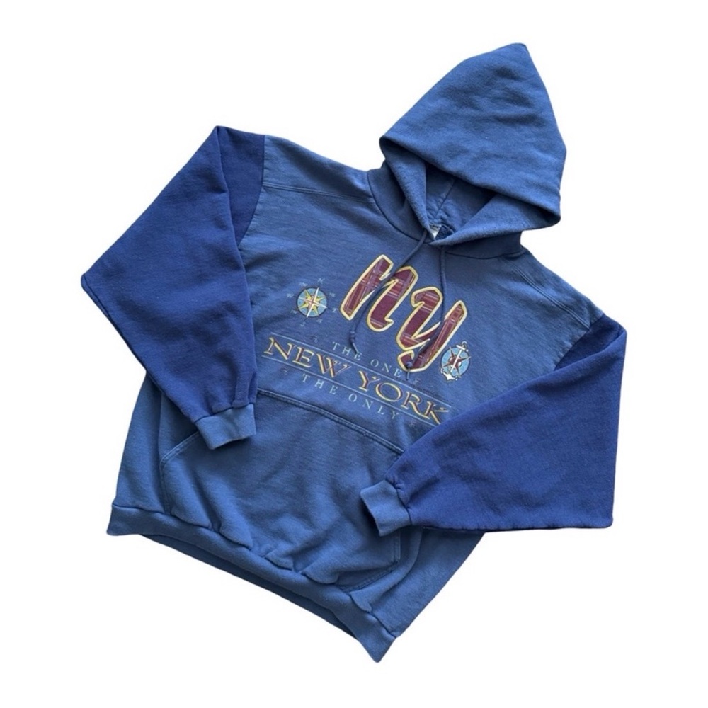Blue New York Graphic Hoodie